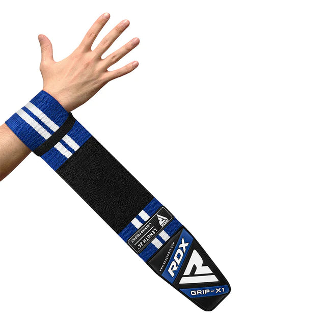 Munequeras RDX W4 azules para pesas en Bolivia - par completo - Chelo Sports