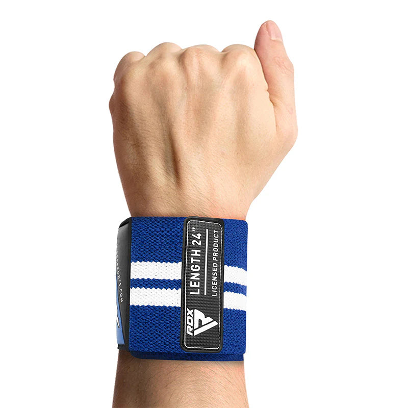 Munequeras RDX W4 azules en Bolivia - soporte para levantamiento - Chelo Sports