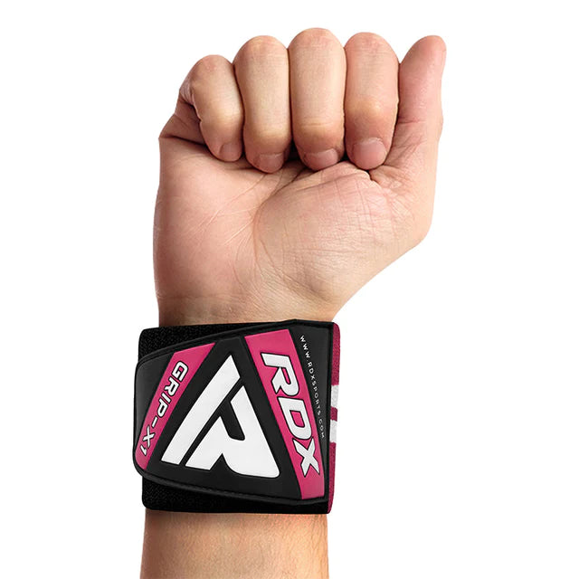 Munequeras RDX W4 rosadas en Bolivia - vista principal para gym - Chelo Sports