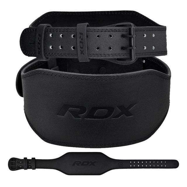 Cinturon RDX de cuero negro en Bolivia - soporte lumbar para pesas - Chelo Sports