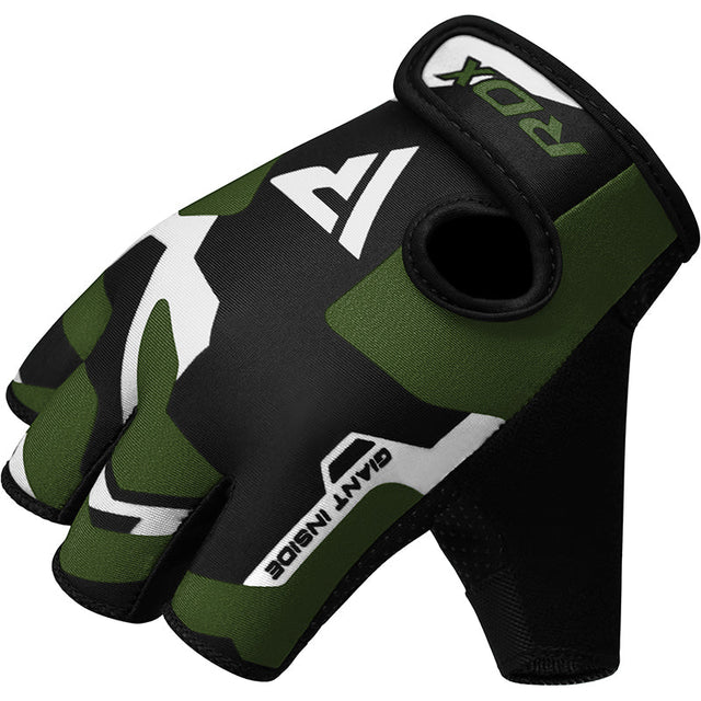 Guantes RDX F6 verdes en Bolivia - detalle de palma y dedos - Chelo Sports