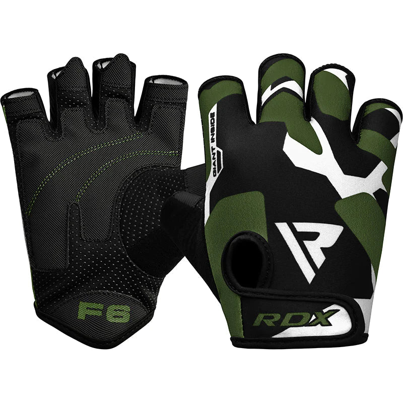 Guantes RDX F6 verdes en Bolivia - palma acolchada antideslizante - Chelo Sports