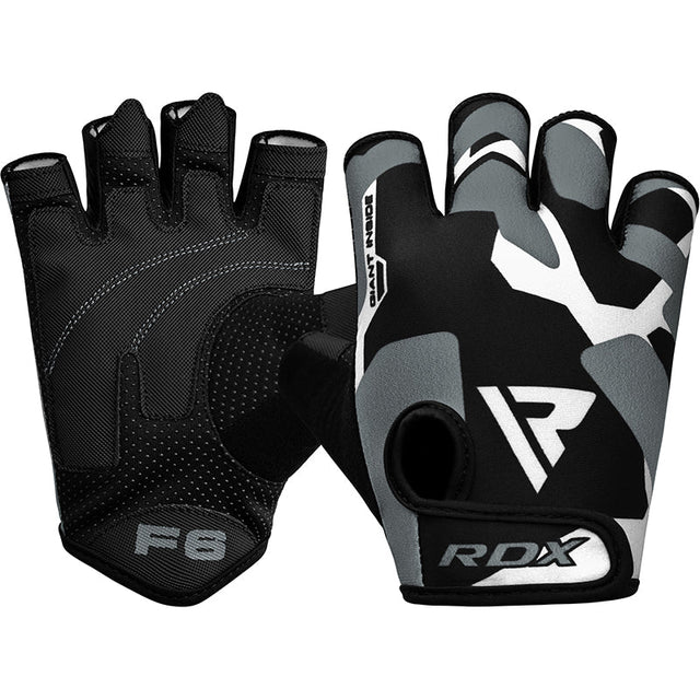 Guantes RDX F6 grises en Bolivia - palma acolchada para pesas - Chelo Sports