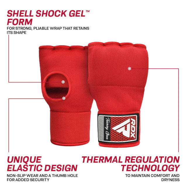 RDX IS Guantes Interiores Acolchados con Gel Gancho y Gancho Correa de muñeca con bucle para protección de nudillos
