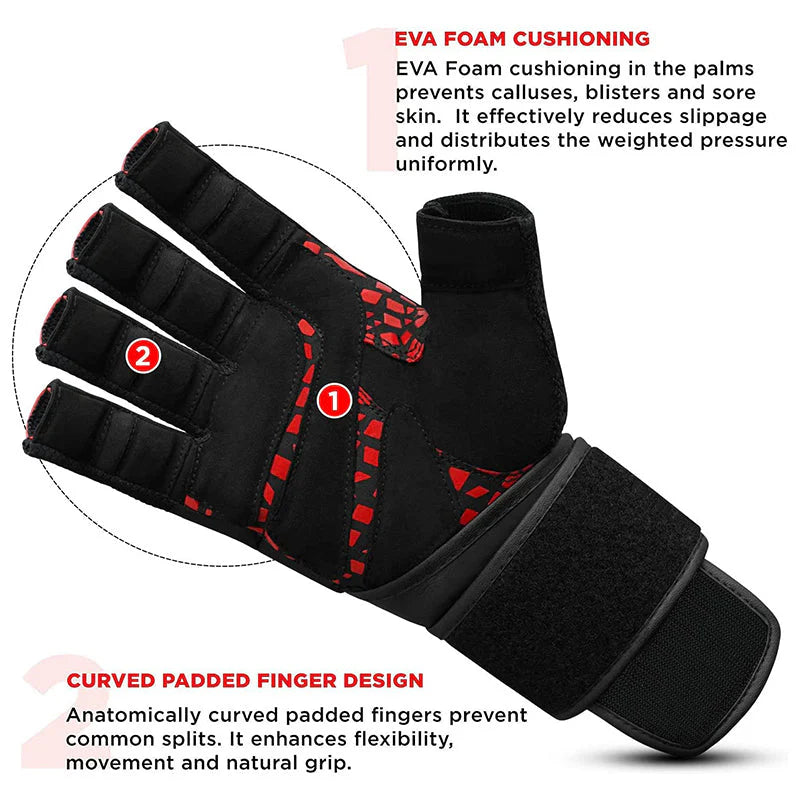 Guantes de cuero RDX L7 en Bolivia - detalle de refuerzo y ajuste para gimnasio - Chelo Sports