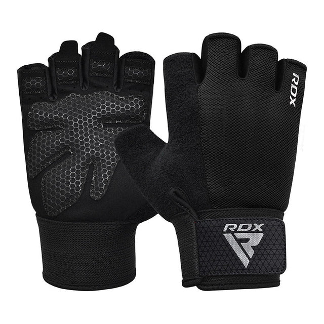 Guantes RDX W1H negros en Bolivia - vista principal para gimnasio - Chelo Sports