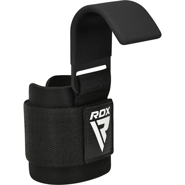 Correas con gancho RDX W5 negras en Bolivia - vista principal para pesas - Chelo Sports