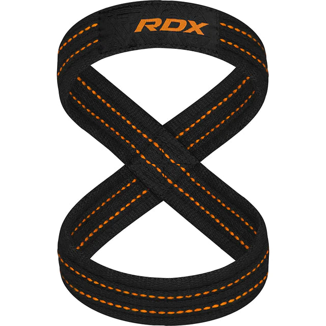 Straps RDX tipo 8 naranjas en Bolivia - vista frontal del par - Chelo Sports