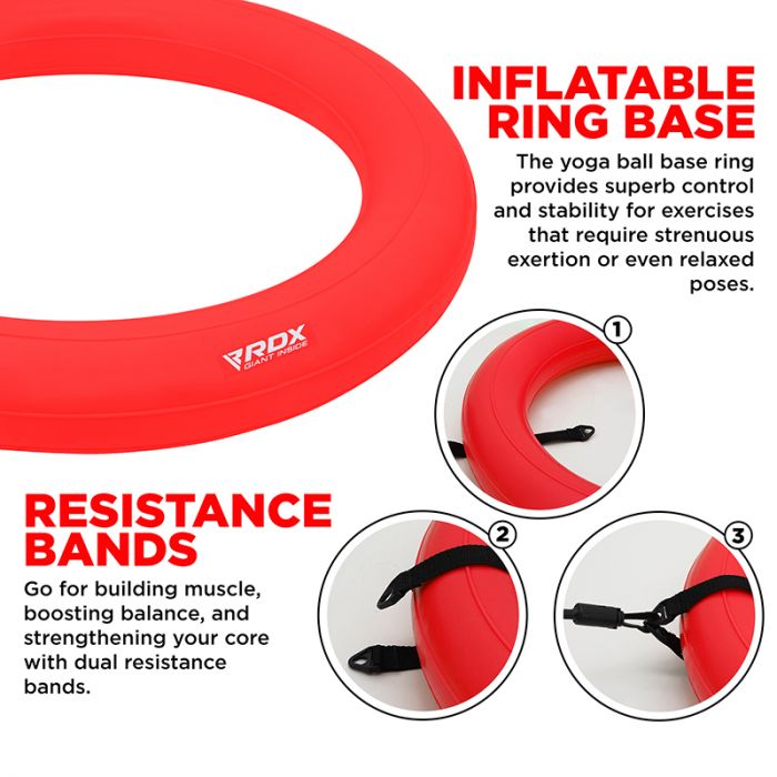 Pelota inflable RDX B2 roja en Bolivia - entrenamiento funcional con bandas - Chelo Sports