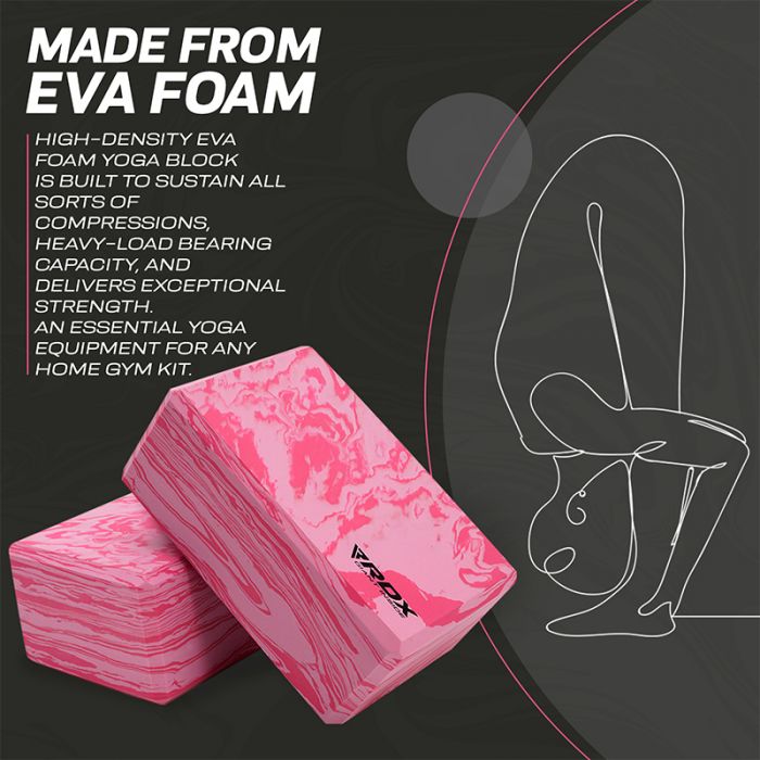 RDX RP HIGH DENSITY EVA FOAM NON-SLIP YOGA BLOCK PINK
