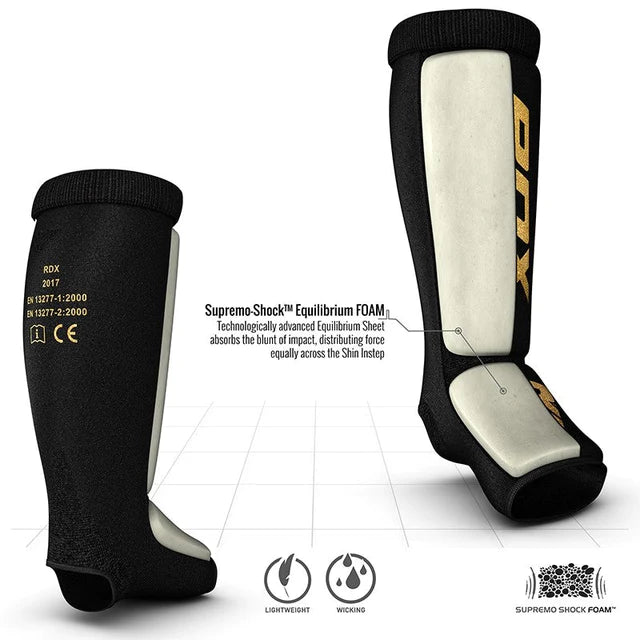 Protector de empeine de espinilla ligero acolchado con gel RDX SI MMA
