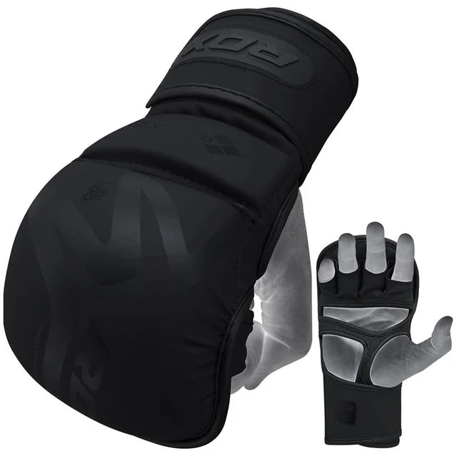 Guantes RDX T15 Noir MMA en Bolivia - detalle frontal para combate - Chelo Sports