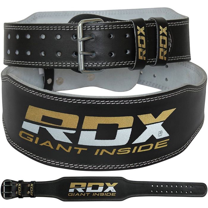 RDX 4 INCH PADDED LEATHER WEIGHTLIFTING GYM BELT 