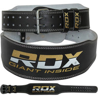 Thumbnail for RDX 4 INCH PADDED LEATHER WEIGHTLIFTING GYM BELT 