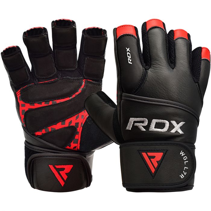 RDX L7 CROWN LEATHER FITNESS GLOVES WITH STRAP 