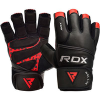 Thumbnail for RDX L7 CROWN LEATHER FITNESS GLOVES WITH STRAP 