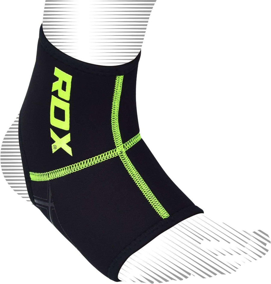 RDX A2 Soporte de tobillo negro y verde Funda de compresión de protección contra el esguince - Chelo Sports