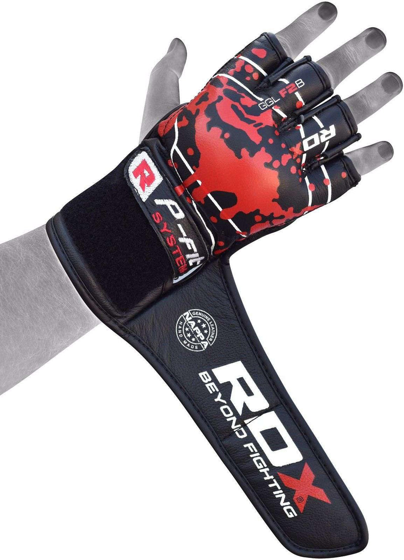 RDX F2 SMMAF Guantes de lucha MMA profesionales acolchados con gel aprobados Pulgar abierto - Chelo Sports