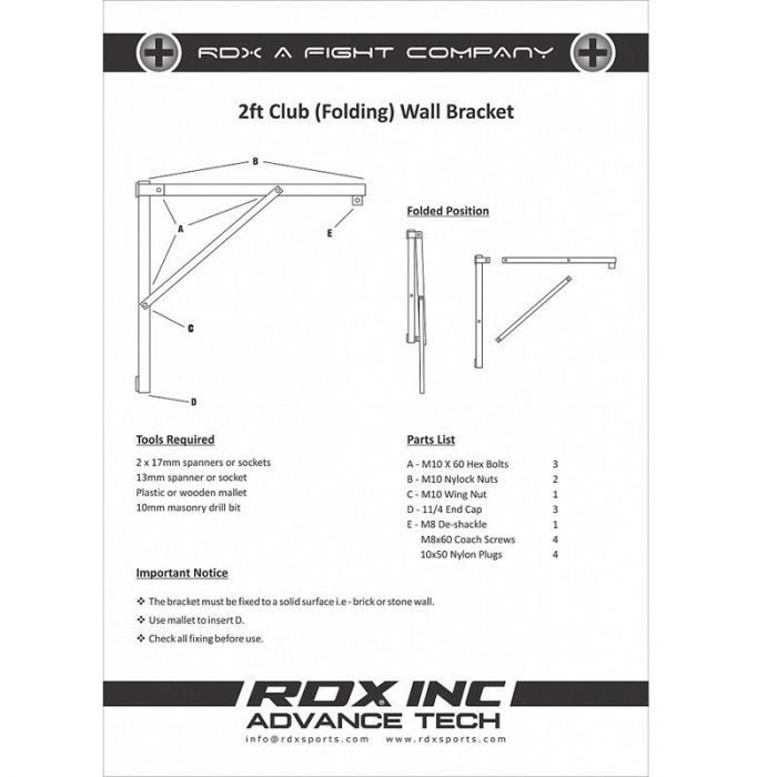RDX X2W SOPORTE DE PARED PLEGABLE