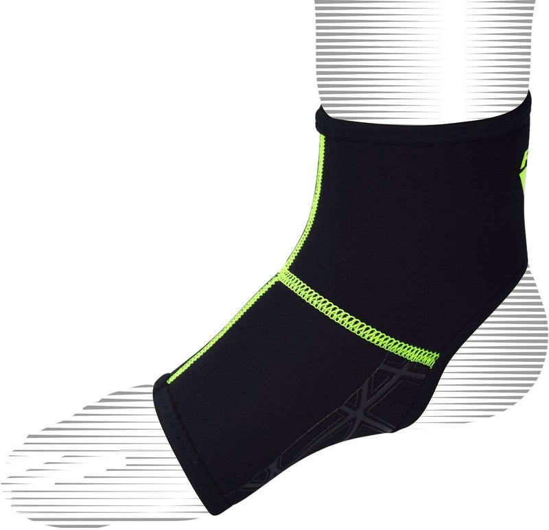 RDX A2 Soporte de tobillo negro y verde Funda de compresión de protección contra el esguince - Chelo Sports