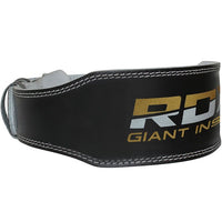 Thumbnail for RDX 4 INCH PADDED LEATHER WEIGHTLIFTING GYM BELT 