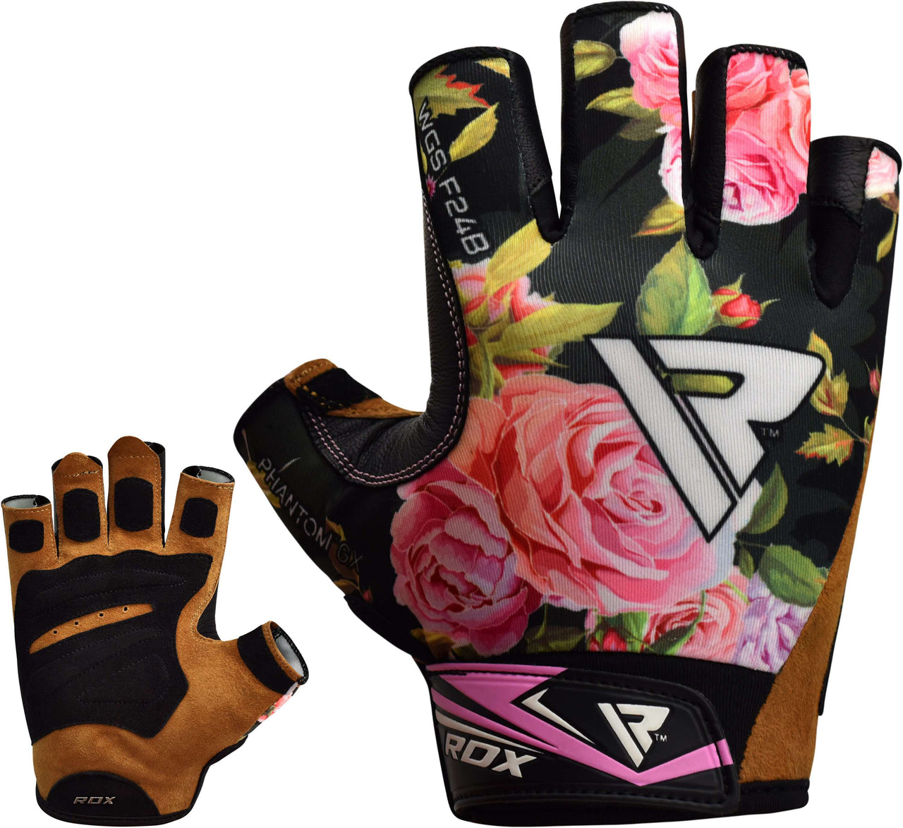 RDX F24 Short Finger Floral Bodybuilding Fitness Gym Gloves for Women