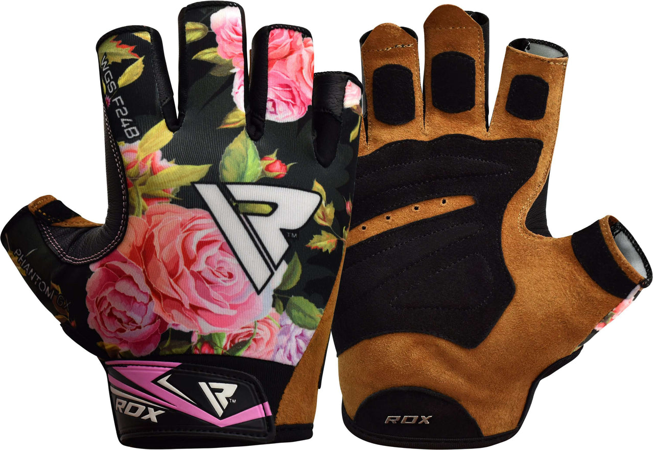 RDX F24 Short Finger Floral Bodybuilding Fitness Gym Gloves for Women