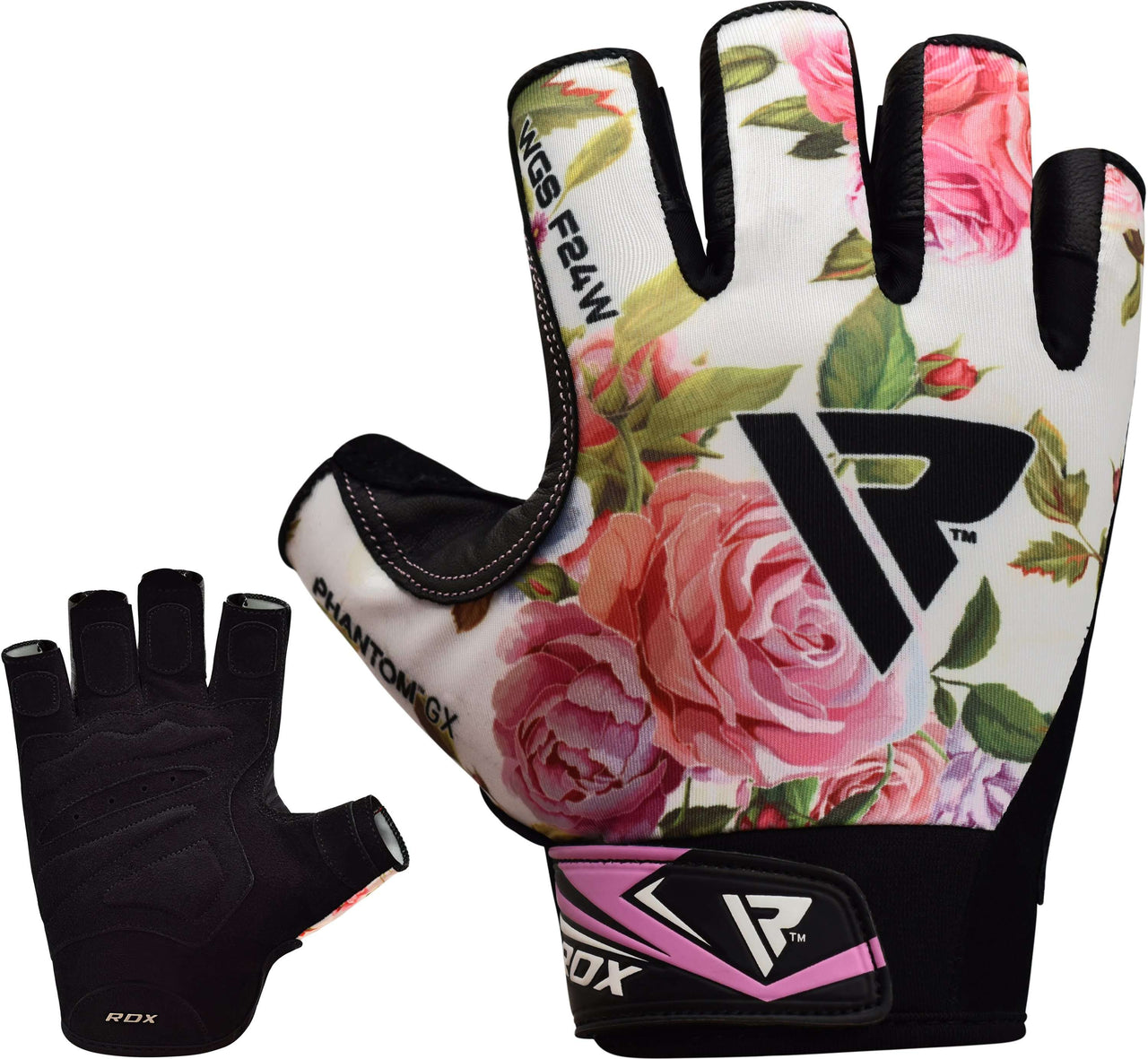 RDX F24 Short Finger Floral Bodybuilding Fitness Gym Gloves for Women