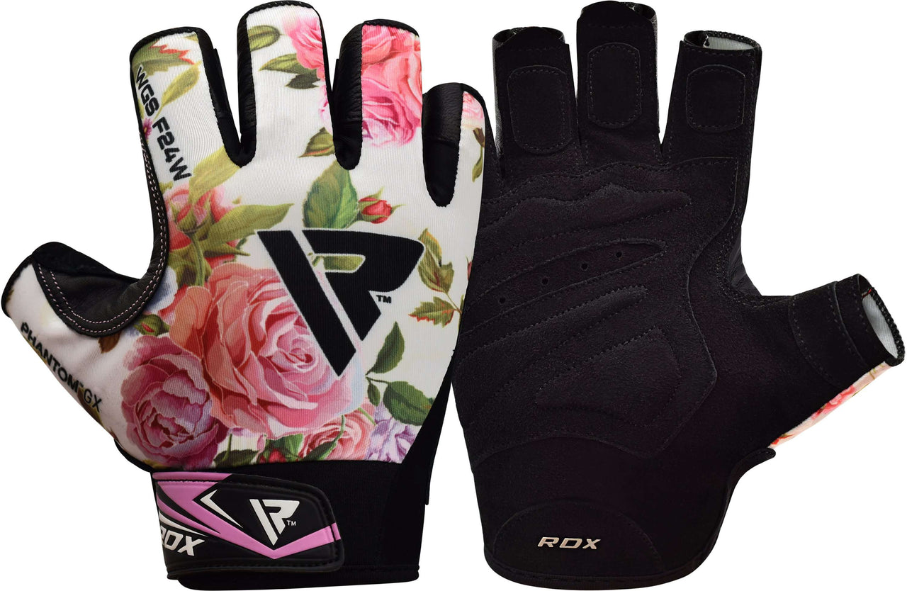 RDX F24 Short Finger Floral Bodybuilding Fitness Gym Gloves for Women