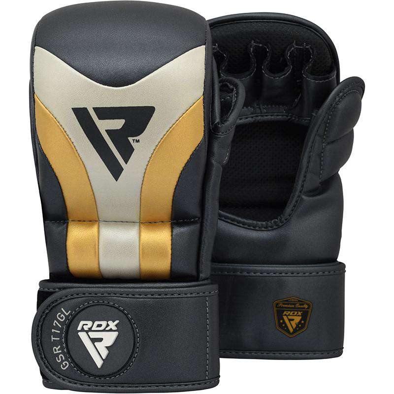 RDX T17 AURA MMA Hybrid Open Palm Grappling Gloves con Nova Tech - Chelo Sports