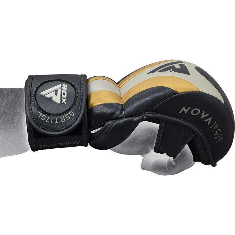 RDX T17 AURA MMA Hybrid Open Palm Grappling Gloves con Nova Tech - Chelo Sports
