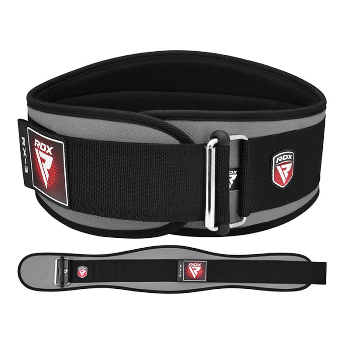 Cinturon neopreno RDX X3 en Bolivia - vista principal color gris - Chelo Sports