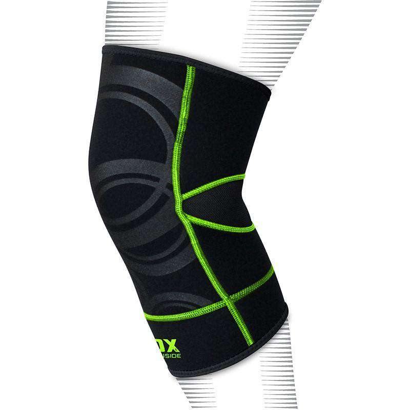 RDX K1 Soporte de rodilla Manga de compresión antideslizante para atletas Negro / Verde - Chelo Sports
