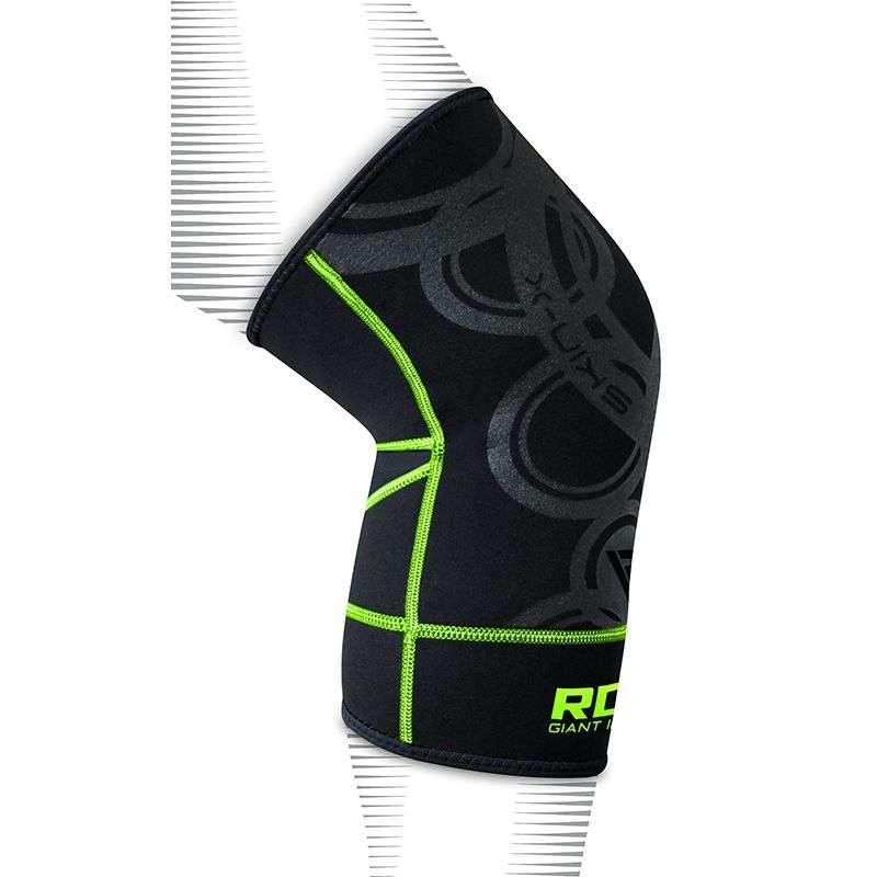 RDX K1 Soporte de rodilla Manga de compresión antideslizante para atletas Negro / Verde - Chelo Sports