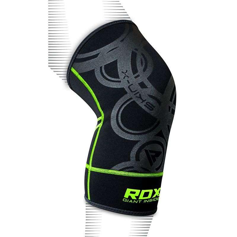 RDX K1 Soporte de rodilla Manga de compresión antideslizante para atletas Negro / Verde - Chelo Sports