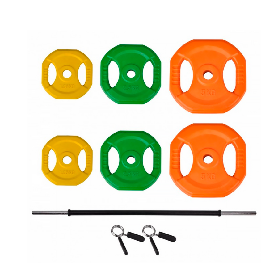 Pesas Power Fitness Max en Bolivia - contenido completo del set de 40 kg - Chelo Sports