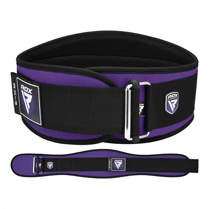 Cinturon neopreno RDX X3 en Bolivia - color morado para gimnasio - Chelo Sports