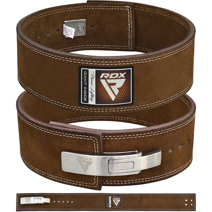Cinturon RDX powerlifting de cuero marron en Bolivia - vista principal - Chelo Sports