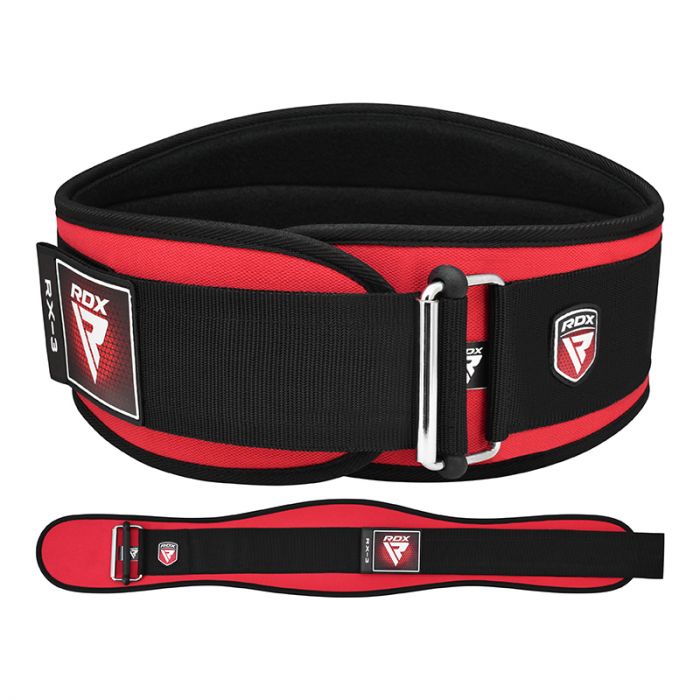 Cinturon neopreno RDX X3 en Bolivia - color rojo para gimnasio - Chelo Sports