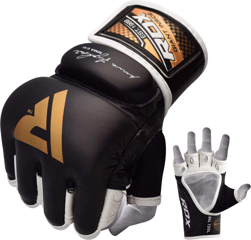 RDX T2 Pro MMA Fight Gloves Palma acolchada de gel con protección para el pulgar - Chelo Sports