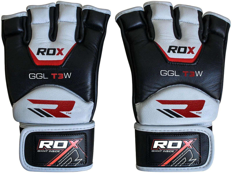 RDX T3 Guantes de cuero para entrenamiento de agarre MMA con protección de nudillos mejorada - Chelo Sports