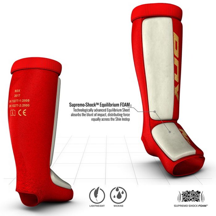Protector de empeine de espinilla ligero acolchado con gel RDX SI MMA